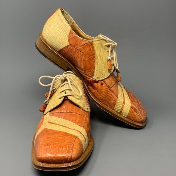 *RARE* David Eden Exotic Crocodile & Lizard / Assymetric Accent Upper, Men’s 8.5 - Picture 9 of 14